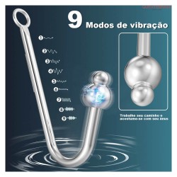 Kit de bondage sexual combinado com gancho anal recarregável massageador de próstata com 9 modos