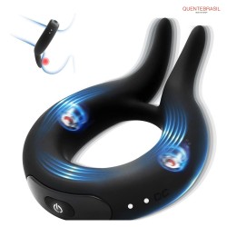 Anel ajustável de silicone Anel peniano Brinquedo sexual para homens Anéis com 10 modos de vibração